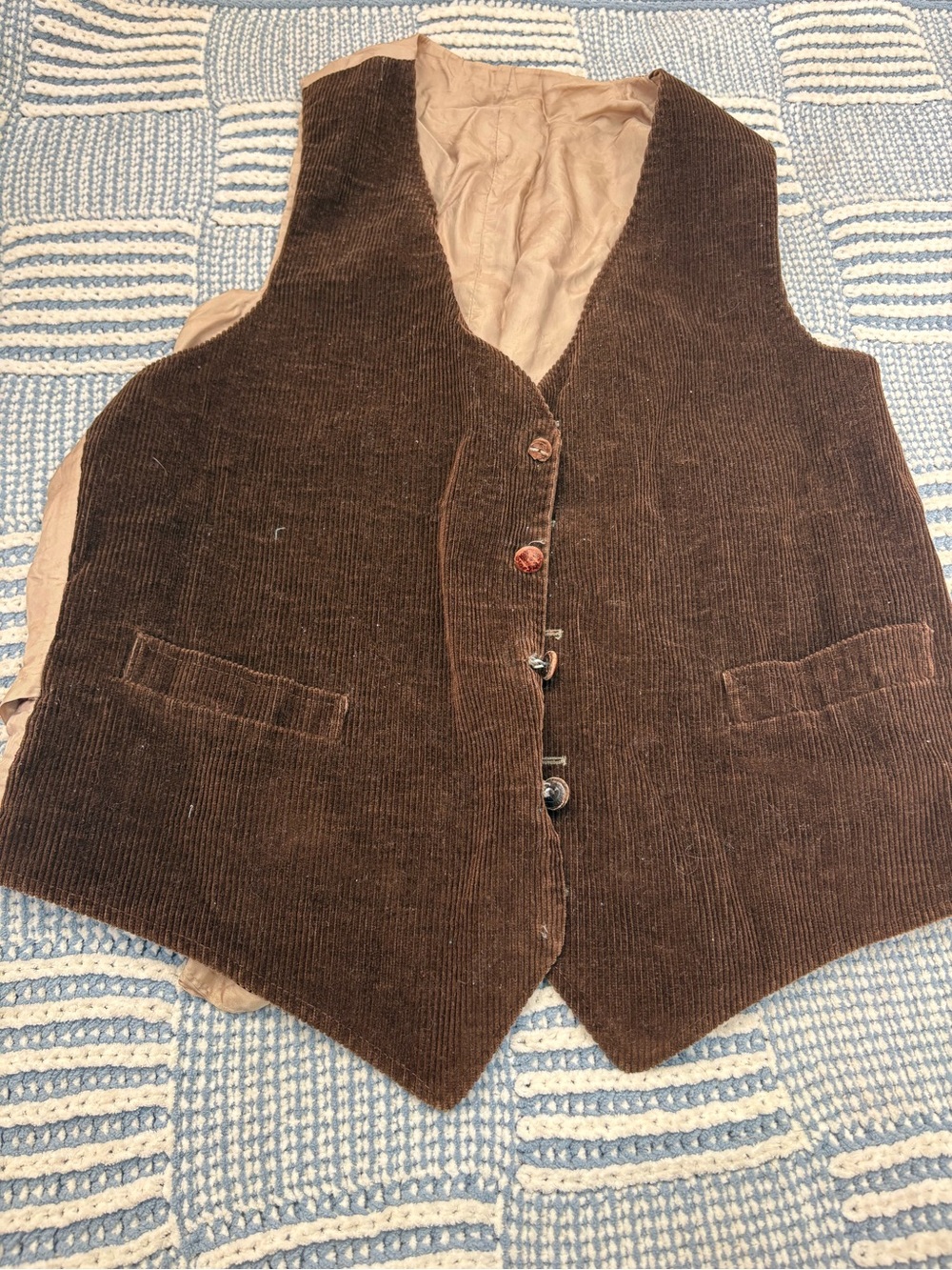 Men's Brown Corduroy Vest - Classic Tailored Style